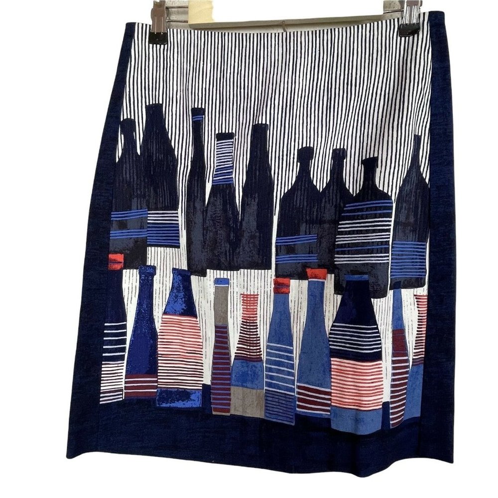 The Top Shelf Party Skirt!!  Nic+Zoe Bottles Vessels Pencil Skirt Size 6 - Picture 2 of 7
